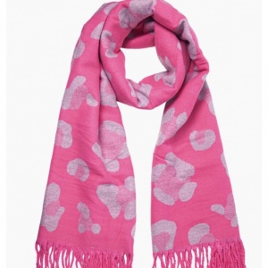 Leopard Tassel Scarf - Hot PInk